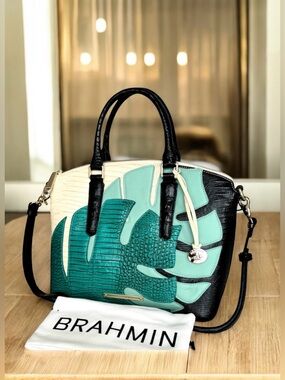 🆕 Brahmin Duxbury Satchel Turquoise Belem Shoulder Bag